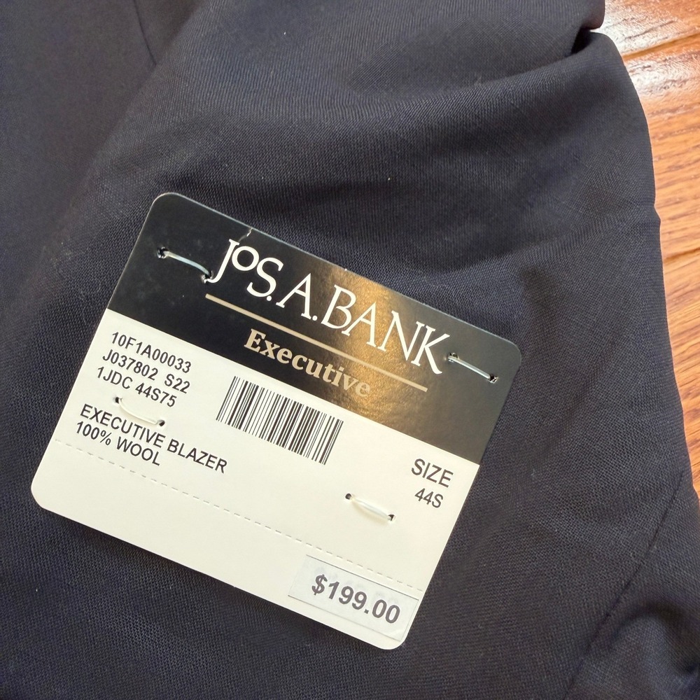 New Jos. A. Bank Executive Wool Blazer Mens 44S Navy Blue Gold Buttons Formal - Picture 6 of 16